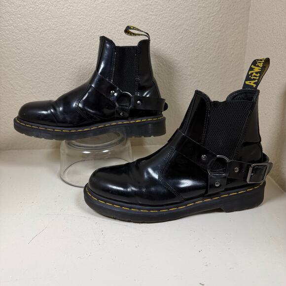 Dr. Martens Wincox Smooth Leather Buckle Boots - Black Mens 9 - Women’s 10 - Picture 2 of 8